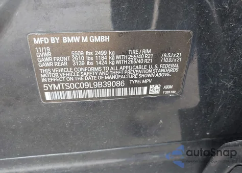 2020 BMW X3 из США, поврежденный, VIN 5YMTS0C09L9B39086